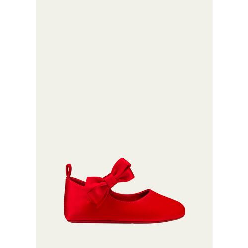 Girl's Lou Babe Satin Bow Ballet Flats, Baby