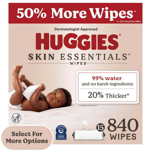 Huggies Skin Essentials Baby Wipes, 15 Pack, 840 Total Ct (Select for More)