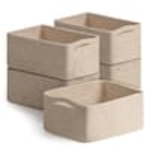 Dracelo Light Brown 11.8 in. x 4.7 in. Cotton Mini Woven Decorative Basket Storage Baskets, 5-Pack JY21030