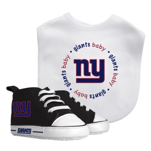 Baby Fanatic 2 Piece Bid and Shoes - NFL New York Giants - White Unisex Infant Apparel