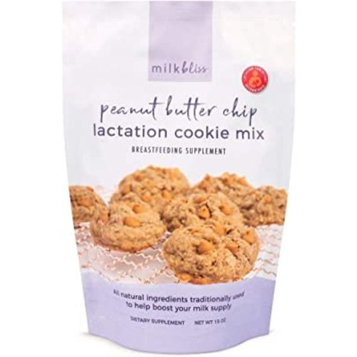 MilkBliss Lactation Cookies Mix- Oatmeal Peanut Butter Chip Breastfeeding Cookie Supplement Support for Breast Milk Increase- 15oz