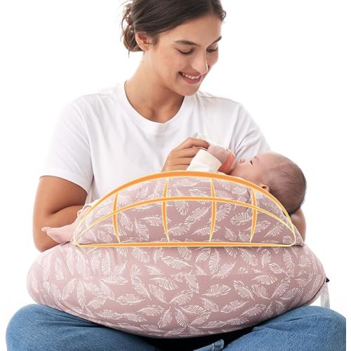 Momcozy Original Nursing Pillow and Positioner - Plus Size Feeding Pillow | Breastfeeding, Bottle Feeding, Baby Support | with Adjustable Waist Strap and Removable Cotton Cover, Pink