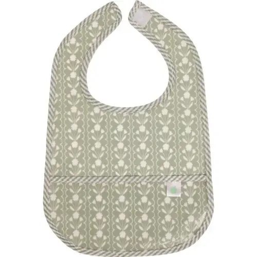 The Wipe It Bib, Sage Floral - Apple of My Isla Bibs | Maisonette