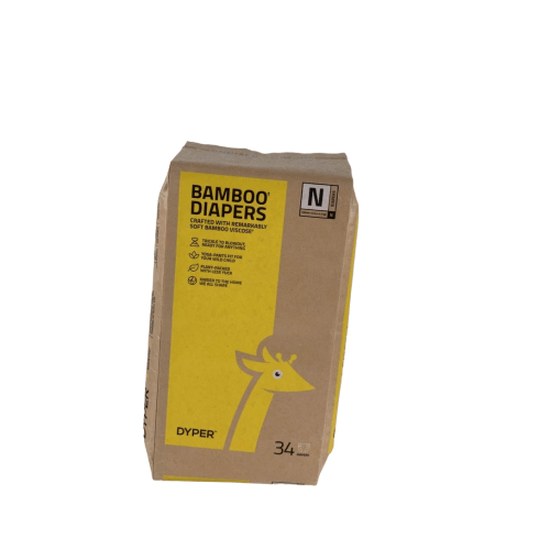 DYPER Bamboo Diapers, Newborn, 34 Count