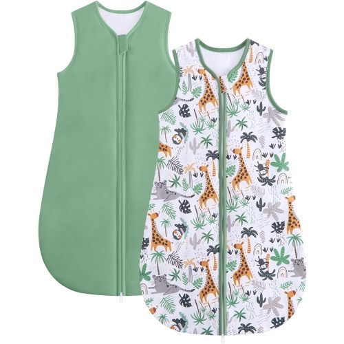 JiAmy Baby Sleeping Bag Cotton Sleep Sack 2 Pack, Unisex Baby Wearable Blanket for Newborn & Infant 0-24 Months