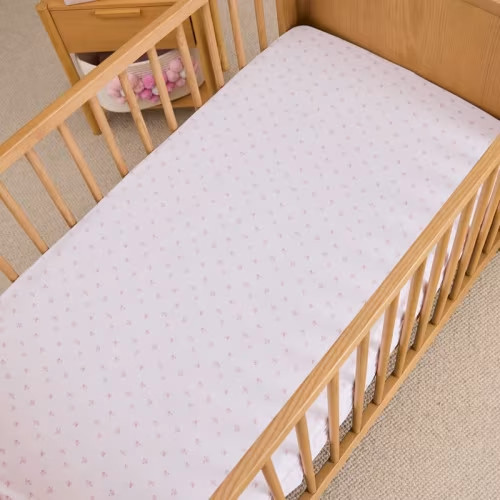 Adairs Kids - Heirloom Rosie Off White Dot Floral Jersey Fitted Sheets Pack of 2 | Adairs