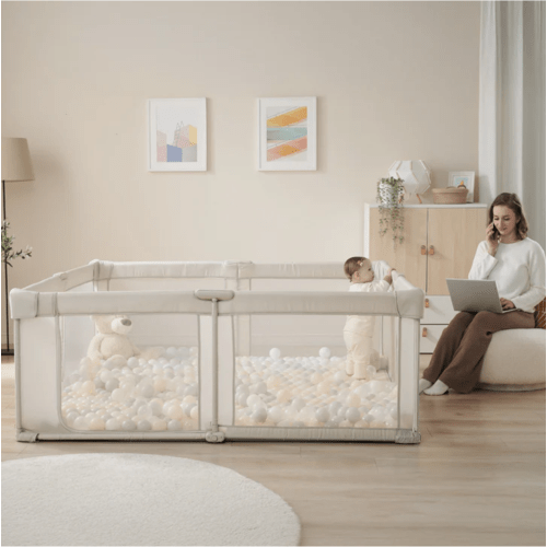 Instant Setup Portable Playpen (4XL, Beige, Adult-Accessible)