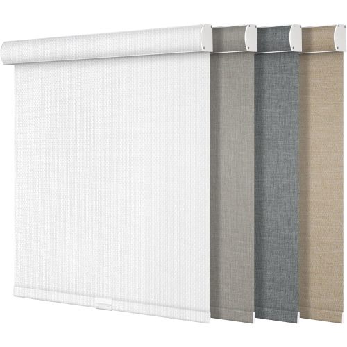 Boolegon Blackout Roller Shades for Windows, White, 34" W x 72" H