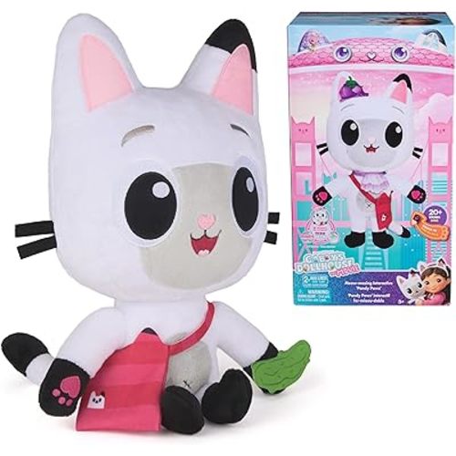 Gabby's Dollhouse: The Movie, Meow-Mazing Interactive Pandy Paws Plush Toy with 3 Accessories & Removable Bag, Kids Toys for Girls & Boys Ages 3 and Up