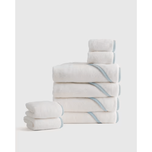 Organic Turkish Cotton Baby Bath Bundle 8-Pack Light Blue