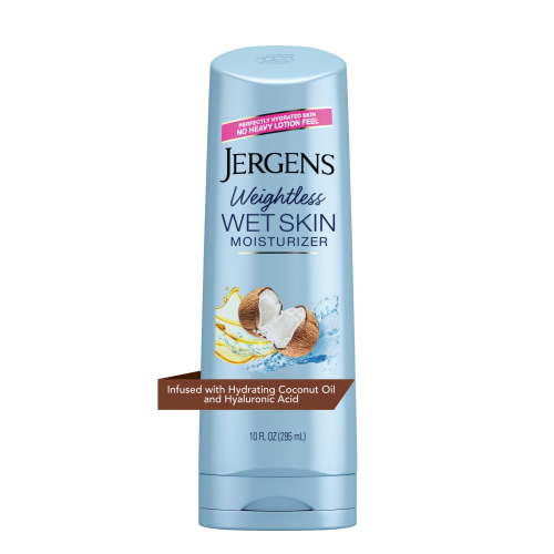 Jergens Wet Skin Body Moisturizer for Dry Skin, In-Shower Body Lotion, Coconut, 10 fl oz
