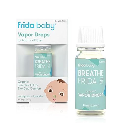 Frida Baby Breathefrida Vapor Bath Drops, Baby-Congestion Relief with Eucalyptus Essential Oil for Humidifier, Aromatherapy Oil Help Baby Breathe Easy (Pack of 3)