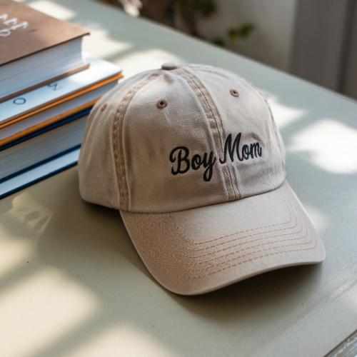 Embroidered Boy Mom Vintage Washed Hat, Mom Of Boys Hat