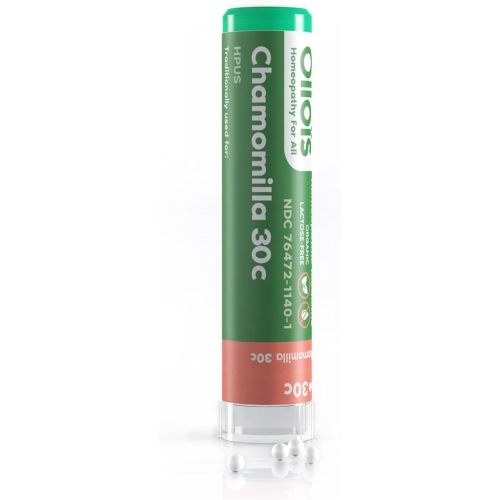 OLLOIS Chamomilla 30c Organic, Lactose-Free Homeopathic Medicine, 80 Pellets (Pack of 1)