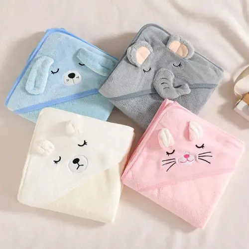 4pcs set colorful animal hooded baby towels super absorbent - Temu