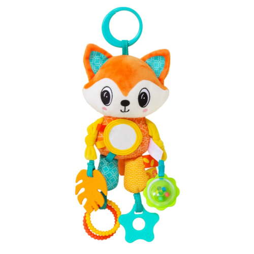 Kids Soft Hanging Rattle Crinkle Squeaky Toyplush Animals, Wind Chimes, Toothed Rubber Pendant Toystoys For 0 3 6 9 To 1 Car Bed Travel Activity Hanging With Teether For Kids Present