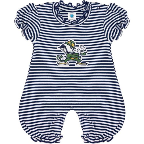 Creative Knitwear College Baby Striped Puff Sleeve Romper - Team Logo 3-6M