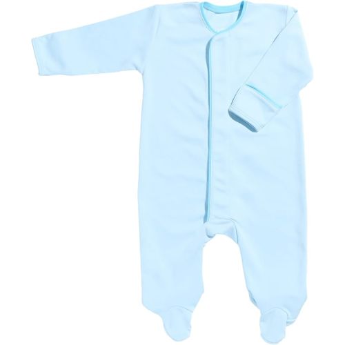 Magnetic Baby Footie – Pima Cotton One-Piece Onesie, Silicone-Sealed Closures, Unisex NB-12M