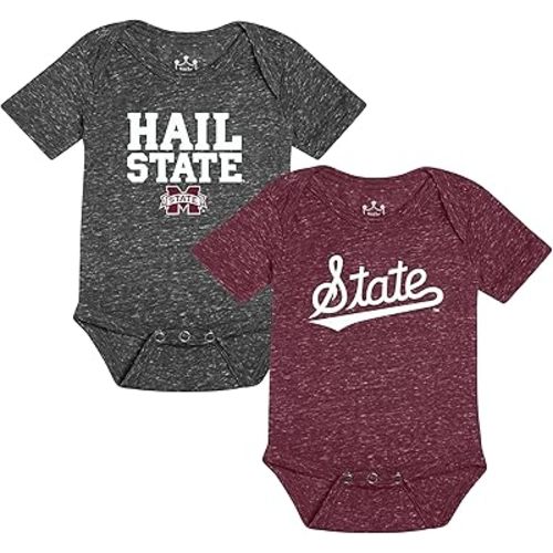 Little King Short Sleeve NCAA Romper 2 Pack-Knobby Fabric-Knobby Fabric-Infant Sizes 0-3M 6M 12M 18M