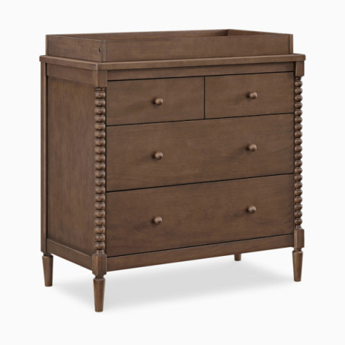 Saint 4 Drawer Dresser with Changing Top - Teak Brown