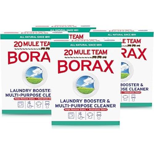 20 Mule Team All Natural Borax Detergent Booster & Multi-Purpose Household Cleaner, 65 Ounce, 4 Count