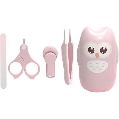Baby Nail Care Kit with Infant Fingernail Clipper Scissors Tweezers Lightweight Portable Grooming Tools for Newborns Toddlers 4.25 Inch Manicure Set