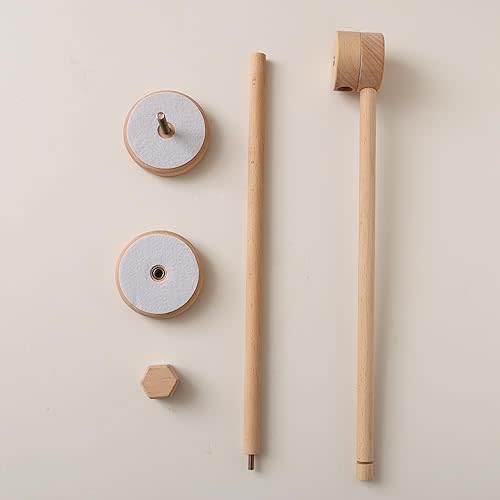 GOODMOM Crib Mobile Arm Wooden Holder - Baby Mobile Hanger with 360° Vertical Adjustment, Stabilizing Attachment for Added Safety, Mobile Arm for Crib, Sturdy & Secure Design for Nursery Mobile