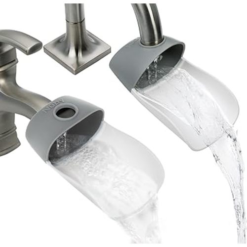 Nuby 2-in-1 Faucet Extenders for Toddlers - 2 Pack - Sink Extension for Bathroom or Kitchen - Helps Water Reach Kids for Handwashing