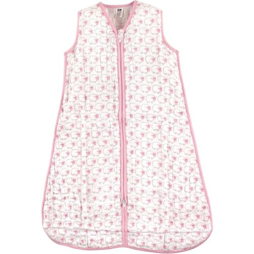 Hudson Baby Unisex Baby Muslin Cotton Sleeveless Wearable Sleeping Bag, Sack, Blanket, Pink Sheep, 0-6 Months