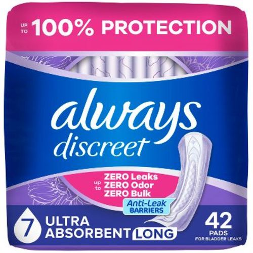 Always Discreet Ultimate Extra Protection 7 Drop Base Pads - 42ct