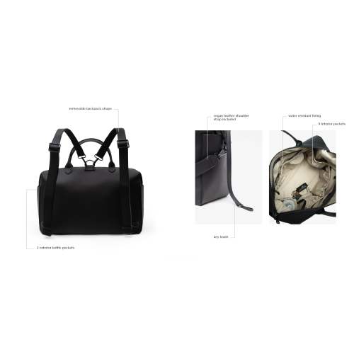Emmy Full (Vegan) – MINA BAIE Diaper Bag Black