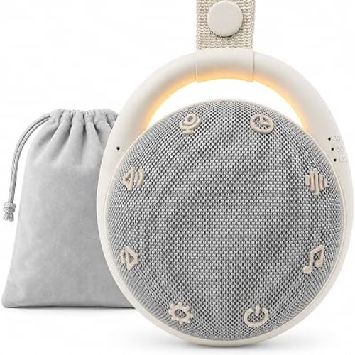 Portable Sound Machine with Night Light, White Noise Sound Machine & Sleep Soother for Baby and Kids, 16 Soothing Sounds, 65H Battery Life, Recording Function, Timer, Baby Shower Gifts