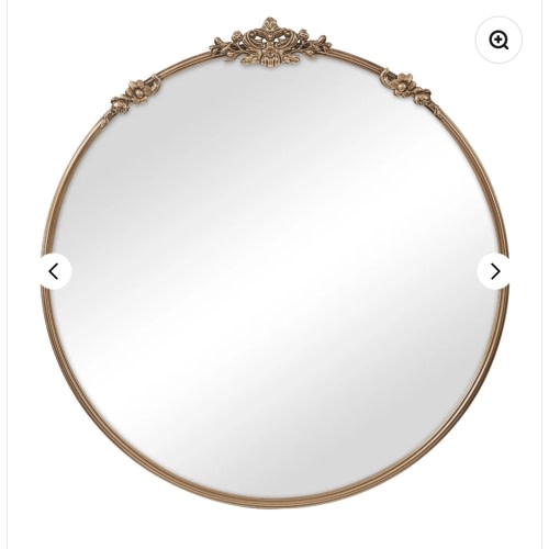 Florence 80cm Baroque Round Mirror Gold