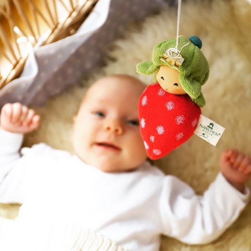 Nanchen Natur Organic Rattle Doll, Strawberry