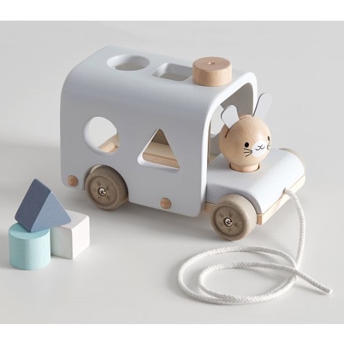 Plan Toys x pbk Bunny Sorting Bus | Pottery Barn Kids