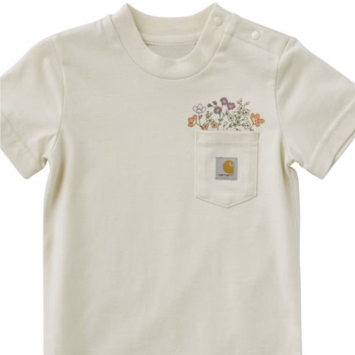 Carhartt Infant Girls' Flower Pocket Short Sleeve Onesie