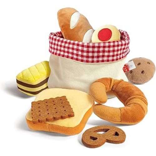 Hape Toddler Bread Basket |Soft Pretend Food Playset for Kids, Bread Toy Basket Includes Toast, Jam Cookie, Cake, Soda Biscuit and More