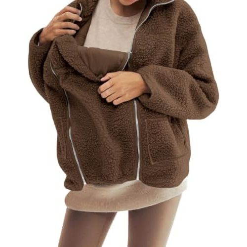 Maternity Coat Winter Cozy Carrier Mom Coats Sherpa Jacket