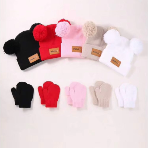 5/1pc Set Baby Double Ball Knit Hat And Gloves, Warm Autumn/Winter Newborn Hat, Suitable For Boys And Girls, Soft And Comfortable, Suitable For Toddlers, Christmas/Thanksgiving Gift, 0-36 Months Newborn And Toddlers, Baby Supplies, Newborn, Newborn Essent