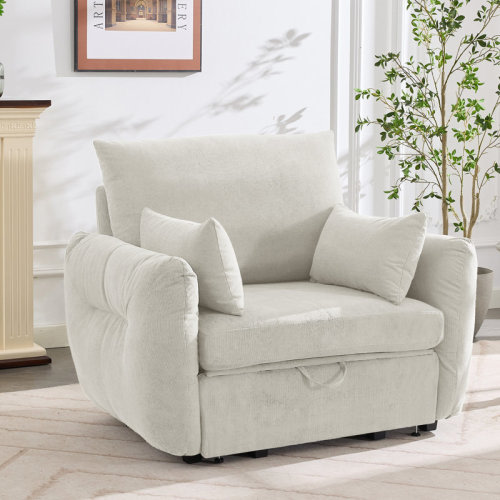 Latitude Run® 48.8'' Wide Modern Super Soft Corduroy Accent Chair & Reviews | Wayfair