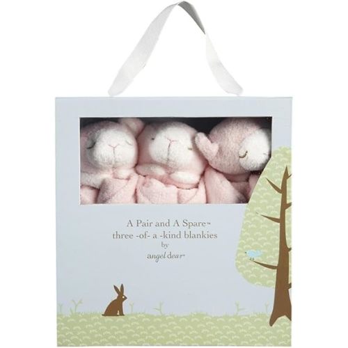 Angel Dear - Pink Lamb, Pair And A Spare Blankie Set, Pack Of 3