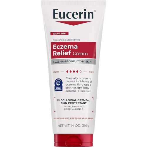 Eucerin Eczema Relief Body Cream, Eczema Cream with Colloidal Oatmeal, Ceramide-3 and Licorice Root Extract, 14 Oz Tube