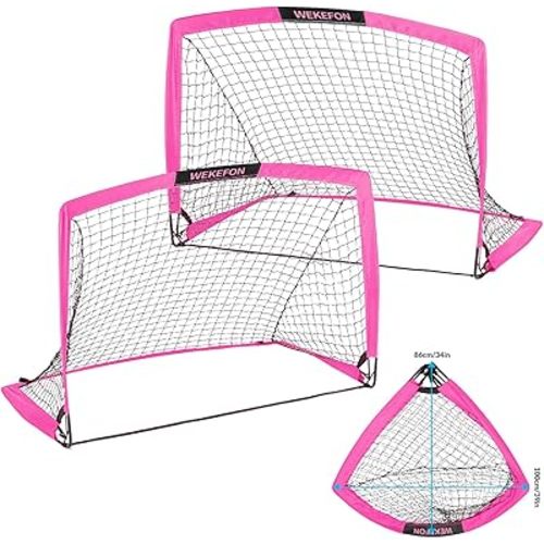 Soccer Goal with Carry Bag, 10/9MM Strengthen Pole, Arched Design, Kids Soccer Goals for Backyard Set 5x 3.1/3.6x2.7/2.9x2.4ft Portable Pop Up Soccer Nets for Toddler, Adults, Youth Games, Play, Gifts