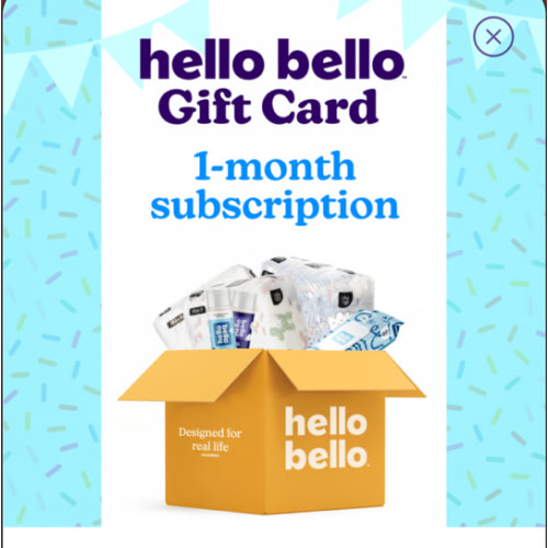 eGift Cards - 1 month diaper subscription for Hello Bello diapers!