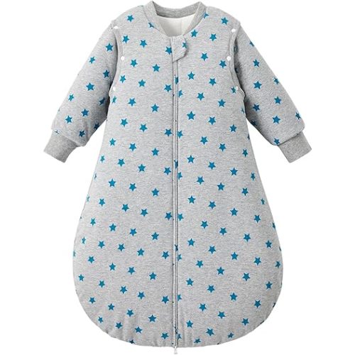 Duomiaomiao 3.5 TOG Baby Sleep Sack 100% Cotton Winter Long Sleeve Baby Wearable Blanket, Super Warm Quilted Comfy Toddler Sleeping Bag