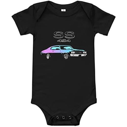 1970 Chevy Chevelle 454 SS LS6 Miami Nights Edition Muscle Car Owner Baby Onesie Short Sleeve one Piece