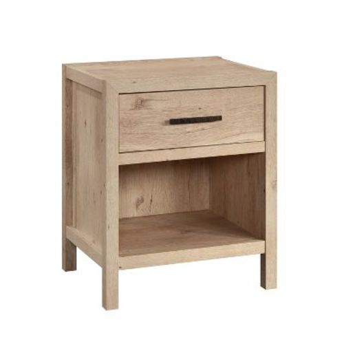 Pacific View 1 Drawer Nightstand Prime Oak- Sauder: Laminated Bedside Table with Shelving, CARB Certified