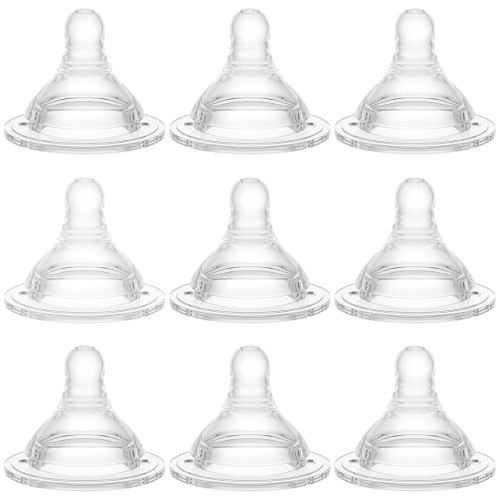 Bottle Nipples Fast Flow Nipple Level 4, 9m+, Compatible with Wide-Neck Baby Bottle, 9 Count