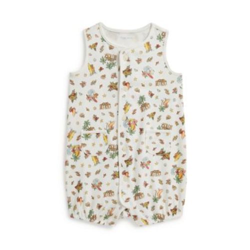 Baby Boys Polo Bear Cotton Bubble Shortalls