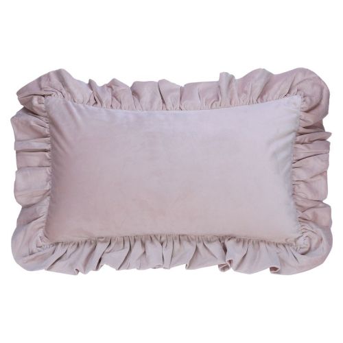 REGALWOVEN Scalloped Trim Outdoor Throw Pillow Covers for Sofa Living Room Home Decor 1 Pc 12 x 20 Inch Pink